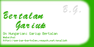 bertalan gariup business card